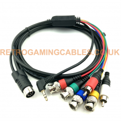 Sega Mega Drive 1 Genesis 1 NTSC/PAL RGBS BNC cable